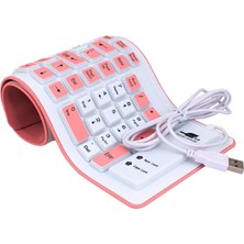 Happy World Shopping Yeni Taşınabilir Sessiz Katlanabilir Silikon Klavye USB Kablolu Esnek Yumuşak Su Geçirmez Roll Up Silika Jel Klavye Pc Laptop Için (Yurt Dışından)