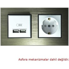 Arvehu Electric Asfir Schneider Asfora Serisine Özel Ikili Bronz Alüminyum Anahtar Priz Çerçevesi