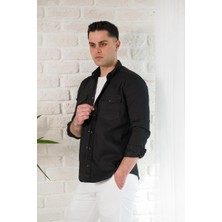 Akçaylar Regular Fit Çift Cepli Renkli Erkek Pamuklu Kot Gömlek