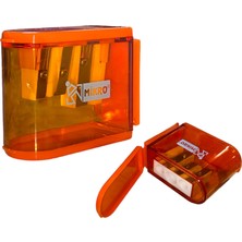 Mikro MK-2025 Üç Gözlü Kalemtraş - Turuncu