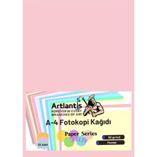 Artlantis Pembe Renkli A-4 Fotokopi Kağıdı 25 Li 1 Paket Artlantis Fotokopi Renkli A4 Kağıdı