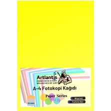 Artlantis Fosforlu Sarı Renkli A-4 Fotokopi Kağıdı 25 Li 1 Paket Artlantis Fotokopi Renkli A4 Kağıdı