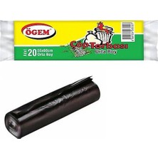 Ögem Orta Boy Çöp Torbası 55x60 cm 20 Li Rulo x 50 Paket = 1000 Adet Siyah