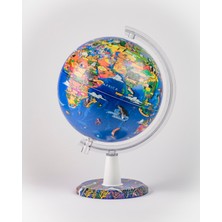 Gürbüz Yayınları My World Globe + Grafik Stant + Pin + Pin Kartları 26 cm Çap