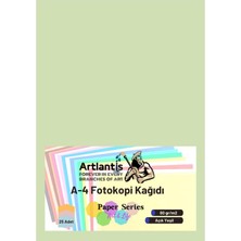 Artlantis Açık Yeşil Renkli A-4 Fotokopi Kağıdı 25 Li 1 Paket Artlantis Fotokopi Renkli A4 Kağıdı