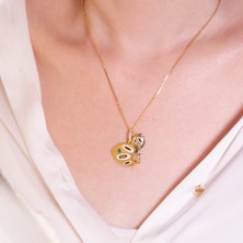 Adil Idil Kuyumculuk Balık Figürlü Taşlı Kolye