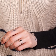 Adil Idil Kuyumculuk Beyaz Altın Taşlı 14 Ayar Yüzük