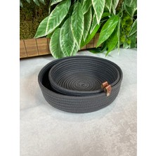 MaVaux Çok Amaçlı Dekoratif Hasır Sepet Takımı 2 Li, Organizer