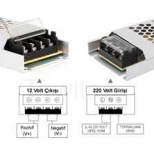 Tawitec 12 Volt Trafo Ultra Silim Alüminyum Kasa Adaptör 12.5 Amper 4 Çıkış