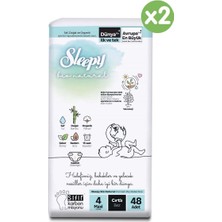 Sleepy Bio Natural Bebek Bezi 4lü Jumbo 4 Beden 7-16 kg 96 Adet