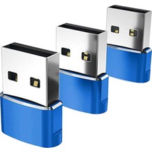 Comely 3x Tip-C 3.1 Ila USB 2.0 Dönüştürücü Adaptör Dizüstü Bilgisayar Mavisi Için Kararlı Performans (Yurt Dışından)