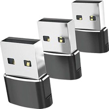 Comely 3 Adet Tip-C 3.1-Usb 2.0 Dönüştürücü Adaptör Kadından Erkek Telefonlar Için Siyah (Yurt Dışından)