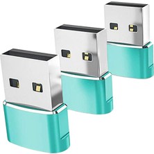 Comely 3 Adet Tip-C 3.1-Usb 2.0 Dönüştürücü Adaptör Kadından Erkek Telefonlar Yeşil (Yurt Dışından)