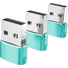 Comely 3 Adet Tip-C 3.1-Usb 2.0 Dönüştürücü Adaptör Kadından Erkek Telefonlar Yeşil (Yurt Dışından)