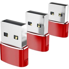 Comely 3x Tip-C 3.1 Ila USB 2.0 Dönüştürücü Adaptör Dizüstü Kırmızı Için Kararlı Performans (Yurt Dışından)