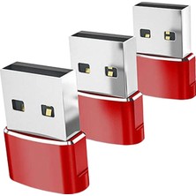 Comely 3x Tip-C 3.1 Ila USB 2.0 Dönüştürücü Adaptör Dizüstü Kırmızı Için Kararlı Performans (Yurt Dışından)