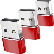 Comely 3x Tip-C 3.1 Ila USB 2.0 Dönüştürücü Adaptör Dizüstü Kırmızı Için Kararlı Performans (Yurt Dışından)