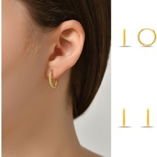 Dkmn Silver Burgu Desenli Lazer Kesim Küpe Kadın Gümüş Küpe