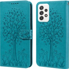 Cool-M Geyik Ağacı Deseni Pu Deri Cüzdan Stand Samsung Galaxy A33 5g Için Telefon Koruyucu Kılıf Kapağı (Yurt Dışından)