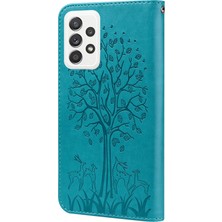 Cool-M Geyik Ağacı Deseni Pu Deri Cüzdan Stand Samsung Galaxy A33 5g Için Telefon Koruyucu Kılıf Kapağı (Yurt Dışından)