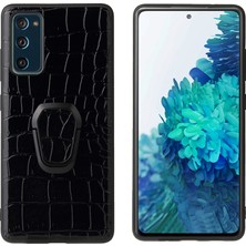 Cool-M Samsung Galaxy S20 Fe 4G/5G/S20 LITE/S20 Fe 2022 Pu Deri Kaplamalı Telefon Kapağı Kabuğu + Yüzük Şekli Kickstand (Yurt Dışından)