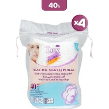 Lux Oval Makyaj Pamuğu 40'lı x 4 Adet Narin Doku ile Yüz Temizleme İçin Yumuşak Pamuk