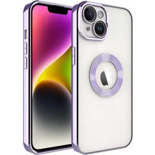 Heptek İletişim Apple  iPhone 14 Plus Kılıf Kamera Lens Korumalı Logo Gösteren Arkası Şeffaf Parlak Kenarlı Kapak  (Omega)