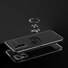 Case 4U Xiaomi Redmi Note 12 Pro 5G Kılıf Autofocus Shockprof Ravel Yüzüklü Standlı Slikon Kapak Siyah - Mavi