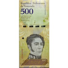 Emir Collection Venezuela 2018 Yılı 500 Bolivares Çil(Unc) Koleksiyon Para