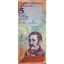 Emir Collection Venezuela 2018 Yılı 5 Bolivares Çil(Unc) Koleksiyon Para