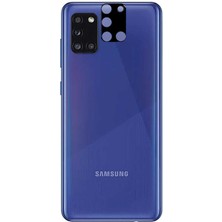 Heptek İletişim Samsung Galaxy A31 Kamera Lens Koruyucu Siyah Çerçeveli Kavisli Korunaklı (3d-Glass)