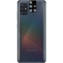 Heptek İletişim Samsung Galaxy A51 Kamera Lens Koruyucu Siyah Çerçeveli Kavisli Korunaklı (3d-Glass)