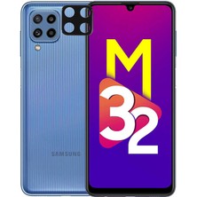 Heptek İletişim Samsung Galaxy M32 Kamera Lens Koruyucu Siyah Çerçeveli Kavisli Korunaklı (3d-Glass)