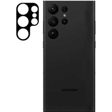 Heptek İletişim Samsung Galaxy S23 Ultra Kamera Lens Koruyucu Siyah Çerçeveli Kavisli Korunaklı (3d-Glass)