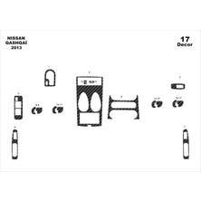 meriç cockpit design Meriç® Nissan Qashqai Ön Torpido Kaplama Maun 17 Parça 2013-›