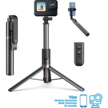 Telesin Gopro Aksiyon Kameraları Için Vlog Bluetooth Uzaktan Kumandalı 1.3 Metre Selfie Çubuğu + Tripod ( Gopro HERO11 Black / HERO10 Black / Hero9 / Hero8 / Max / Telefon ) - 2023 Versiyon