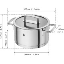 Zwilling Vıtalıty Sığ Tencere 18/10 Paslanmaz Çelik 20 cm Metalik Gri