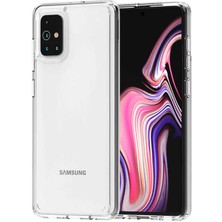 Heptek İletişim Samsung Galaxy A71 Kılıf Kamera Çıkıntılı Şeffaf Darbe Emici Sert Silikon Kapak (Coss)