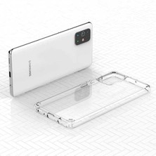 Heptek İletişim Samsung Galaxy A71 Kılıf Kamera Çıkıntılı Şeffaf Darbe Emici Sert Silikon Kapak (Coss)