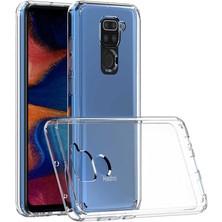 Heptek İletişim Xiaomi Redmi Note 9 Kılıf Kamera Çıkıntılı Şeffaf Darbe Emici Sert Silikon Kapak (Coss)