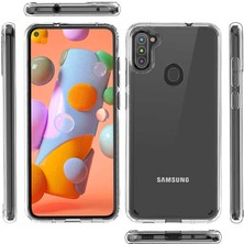 Heptek İletişim Samsung Galaxy A11 Kılıf Kamera Çıkıntılı Şeffaf Darbe Emici Sert Silikon Kapak (Coss)