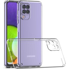 Heptek İletişim Samsung Galaxy M22 Kılıf Kamera Çıkıntılı Şeffaf Darbe Emici Sert Silikon Kapak (Coss)