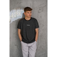 Akçaylar Reguler Fit Bisiklet Yaka Likralı Çizgili Erkek Yazlık T-Shirt