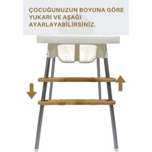 K&G Foot Rest Ahşap Mama Sandalyesi Ayak Koyma Desteği, Ikea Antilop, E Bebek Baby Plus (Star) Faros Orzo