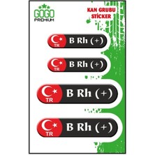 Gogomoto Kan Grubu Iıı B Rh(+) Siyah Dörtlü Damla Etiket