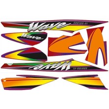 Gogomoto Honda Wave 100 2003 - 2005 Uyumlu Stıcker Set 002