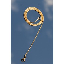 Rua Jewelry Yuvarlak Yılan Model Paslanmaz Çelik Kolye Gümüş Renk 1mm Unisex Kullanıcı İçin