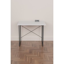 Furnature Design 60X90 Çalışma Masası Metal Ayaklı Ders Çalışma Ofis Masası Beyaz