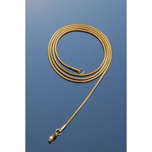 Rua Jewelry Yuvarlak Yılan Model Zincir Paslanmaz Çelik Kolye Altın Renk - 2mm