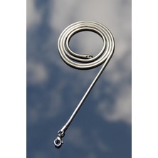 Rua Jewelry Yuvarlak Yılan Model Zincir Paslanmaz Çelik Kolye Gümüş Renk -65 Cm- 3mm